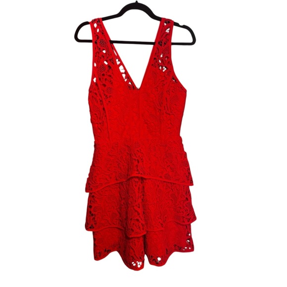 Adelyn Rae Red Lace Sun‎ Dress | Women’s Size Medium - Picture 3 of 13